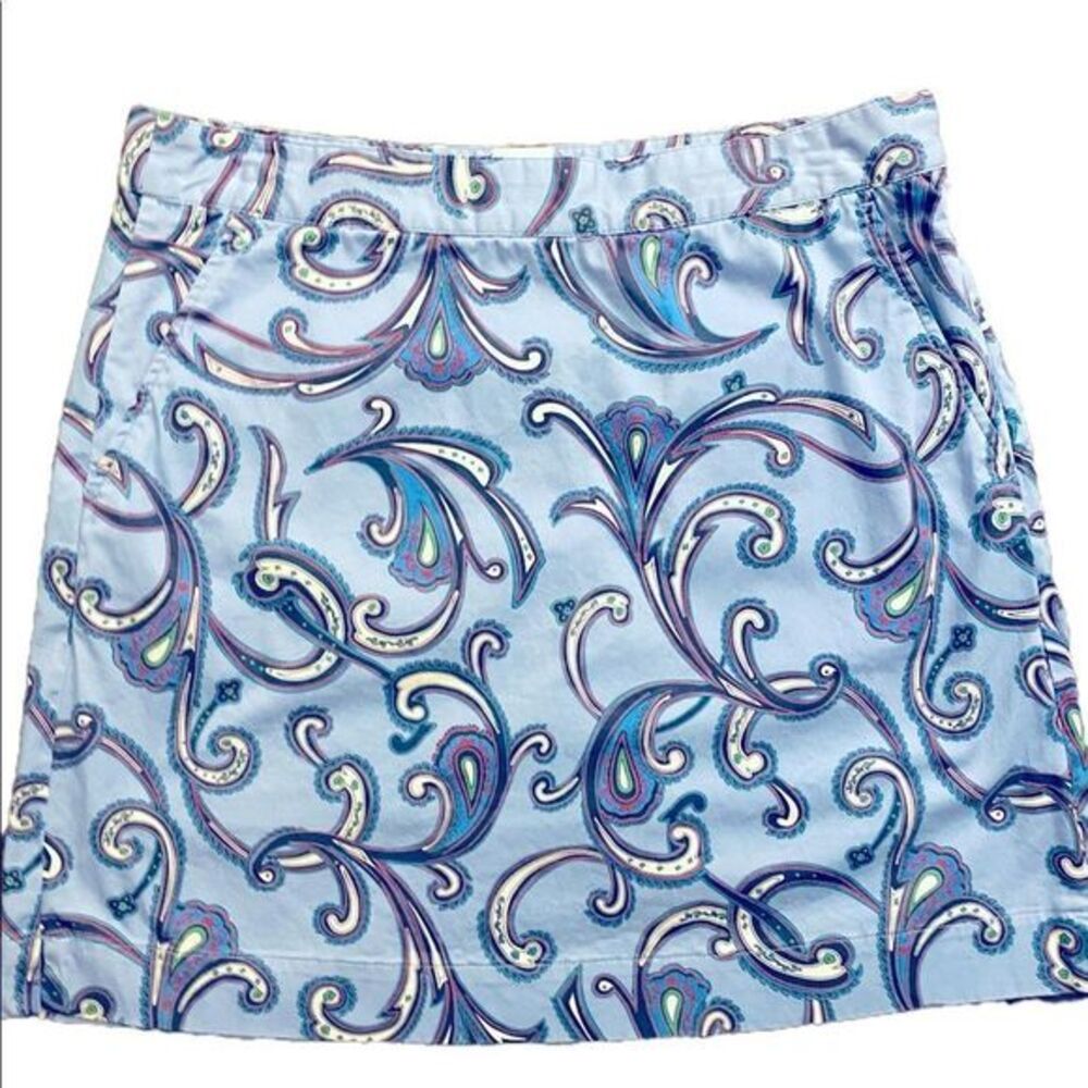 Clover by Bobby Jones Skort -4 periwinkle blue paisley , cotton spandex ,